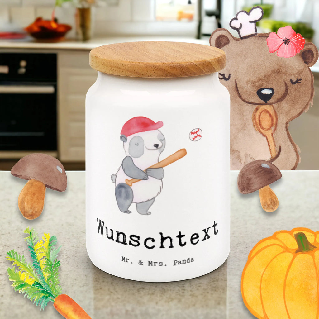 Personalized Storage Jar panda playing baseball personalized treat jar, personalized storage container, personalized cookie jar, personalized cookie tin, engraved kitchen jar, personalized canister, monogrammed food storage, custom treat canister, personalized ceramic jar, custom pantry container, personalized storage jar, Gift, sport, hobby, giving, thank you, award, profit, athlete, baseball match, baseball club, baseball field, baseball games, ball sports, play baseball