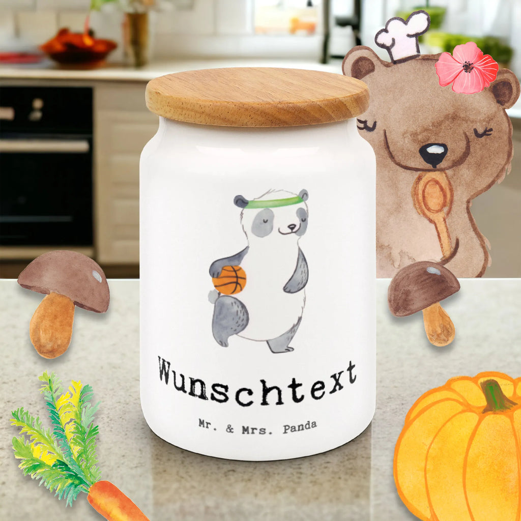 Personalized Storage Jar panda basketball monogrammed food storage, custom treat canister, personalized cookie jar, personalized ceramic jar, custom pantry container, personalized cookie tin, personalized treat jar, personalized canister, engraved kitchen jar, personalized storage jar, personalized storage container, Gift, sport, hobby, giving, thank you, award, profit, athlete, basketball club, basketball court, basketball, basketball association