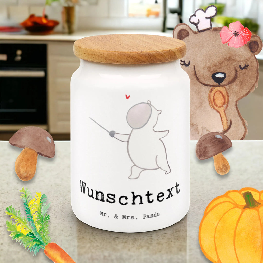 Personalized Storage Jar panda fencing personalized canister, personalized ceramic jar, personalized treat jar, engraved kitchen jar, personalized storage container, custom pantry container, personalized cookie tin, monogrammed food storage, personalized storage jar, custom treat canister, personalized cookie jar, Gift, sport, hobby, giving, thank you, award, profit, athlete, Fencing Federation, Fencing Club, Fencing Association, Fencing