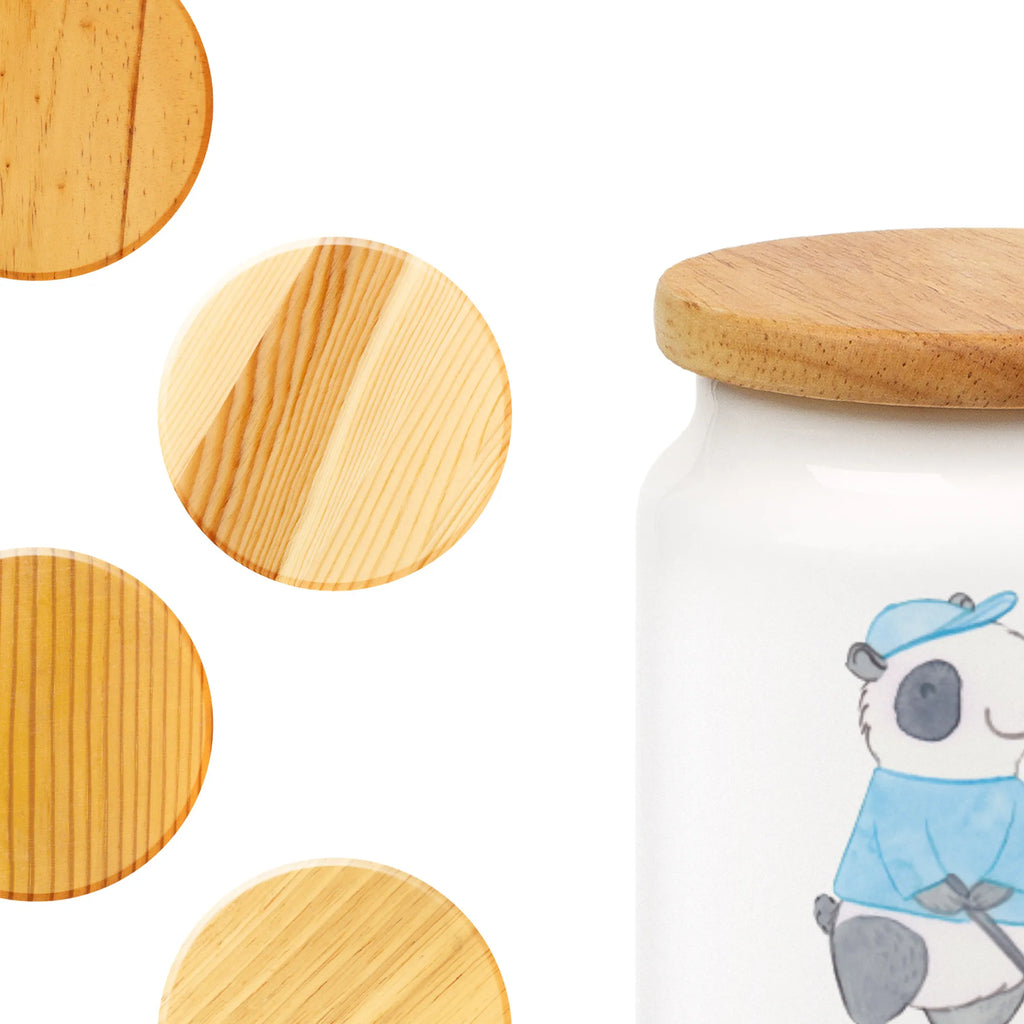 Personalized Storage Jar panda golfing personalized storage container, engraved kitchen jar, custom treat canister, personalized storage jar, personalized canister, personalized cookie jar, monogrammed food storage, custom pantry container, personalized cookie tin, personalized ceramic jar, personalized treat jar, Gift, sport, hobby, giving, thank you, award, profit, athlete, golf tournament, golf club, golf course, Golf, play golf