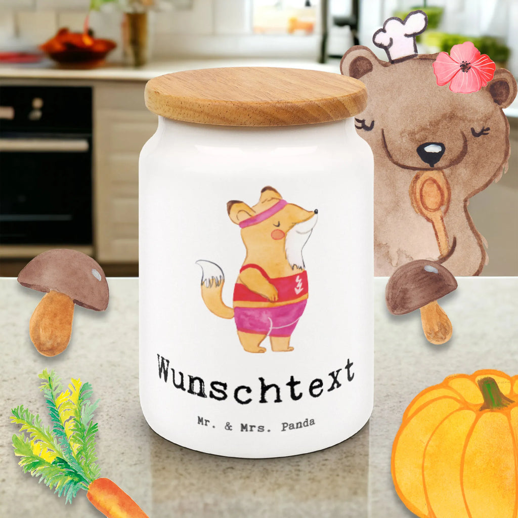 Spersonalizowany pojemnik na zapasy Sportsmenka serce Zawód, Wykształcenie, Jubileusz, Pożegnanie, Emerytura, Kolega, Koleżanka, Prezent, Dawać, Pracownik, Współpracownik, Firma, Dziękuję, Dziękuję bardzo