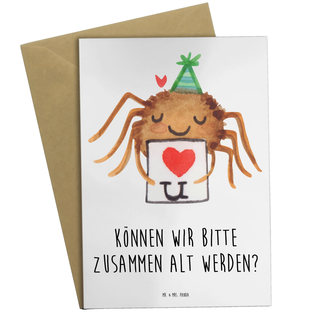 Grußkarte Spinne Agathe Brief Grußkarte, Hochzeitskarte, Geburtstagskarte, Einladungskarte, Karte, Klappkarte, Ansichtskarten, Glückwunschkarte, Spinne Agathe, Spinne, Agathe, Videos, Merchandise, Liebesbeweis, Liebespaar, Liebesgeschenk, Heiratsantrag, Treuebeweis, Ich Liebe dich, Treuetest, Verliebt