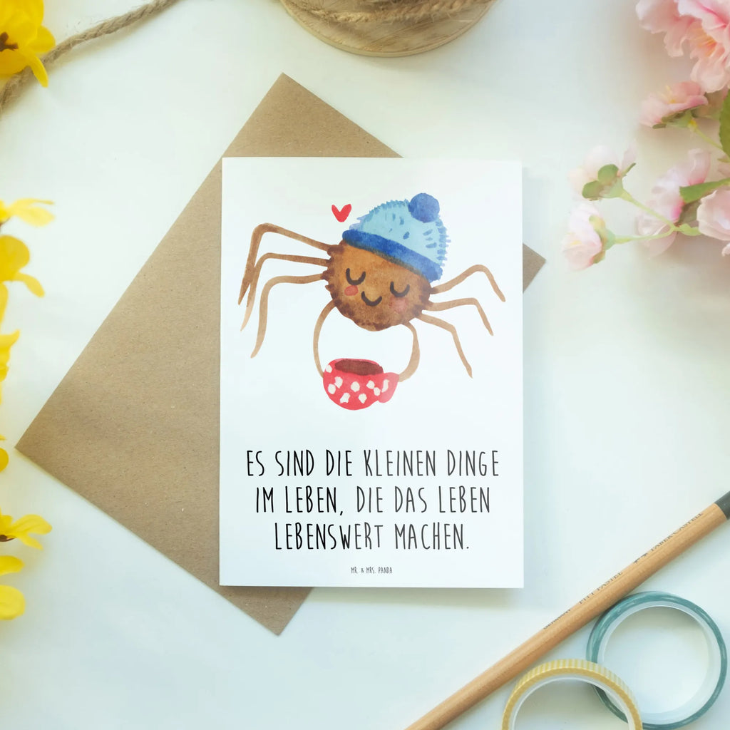 Kartka okolicznościowa Pająk Agata kawa einladungskarten, Grußkarten, firmungskarte, dankeskarten, osterkarte, glückwunschkarten, genesungskarte, vatertagskarte, hochzeitskarten, neujahrskarte, Grußkarte, osterkarten, Glückwunschkarte, kommunionskarte, babykarte, jubiläumskarte, Beileidskarte, Motivkarte, abiturkarte, spruchkarte, valentinstagskarte, Klappkarte, weihnachtskarten, Spinne Agathe, Spinne, Agathe, Videos, Merchandise, Weiser Spruch, Morgenmuffel, Morgen, Lebensweisheiten, Kaffee