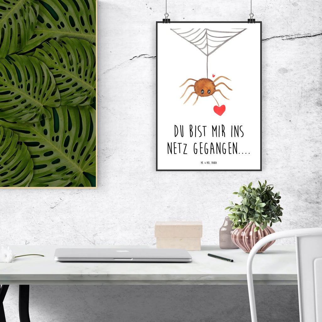Poster Spider Agathe Love Küchenposter, Handgemaltes Poster, Wanddeko Bild, Wanddekoration, Bild, Poster, Wandposter, Kunstdruck, Posterdruck, Kinderposter, Mr. & Mrs. Panda Poster, Designposter, Raumdekoration, Wanddeko, Spinne Agathe, Spinne, Agathe, Videos, Merchandise, Liebe, Liebesbeweis, Liebesgeschenk, Verliebt