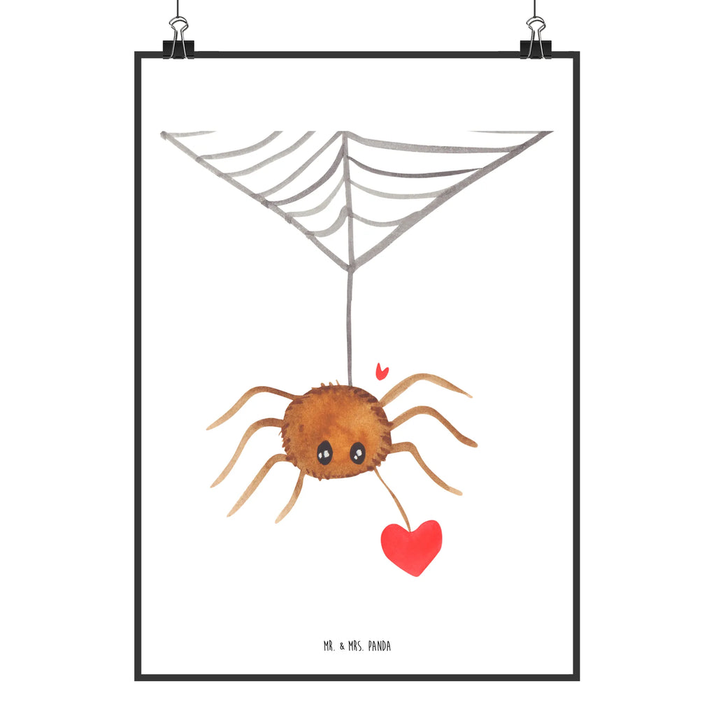 Poster Spider Agathe Love Küchenposter, Handgemaltes Poster, Wanddeko Bild, Wanddekoration, Bild, Poster, Wandposter, Kunstdruck, Posterdruck, Kinderposter, Mr. & Mrs. Panda Poster, Designposter, Raumdekoration, Wanddeko, Spinne Agathe, Spinne, Agathe, Videos, Merchandise, Liebe, Liebesbeweis, Liebesgeschenk, Verliebt