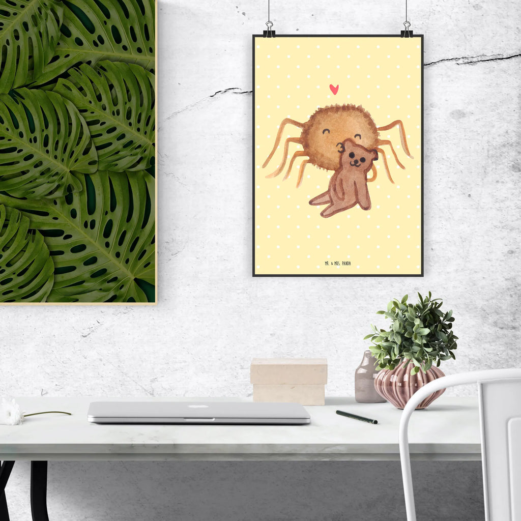 Plakat Pająk Agata Miś Wanddeko Bild, Poster, Kinderposter, Kunstdruck, Küchenposter, Posterdruck, Designposter, Wandposter, Wanddeko, Bild, Mr. & Mrs. Panda Poster, Handgemaltes Poster, Raumdekoration, Wanddekoration, Spinne Agathe, Spinne, Agathe, Videos, Merchandise, Verliebt, Freundschaft, Liebesbeweis, Liebesgeschenk, Dankeschön, Miteinander, Teddy, Treue