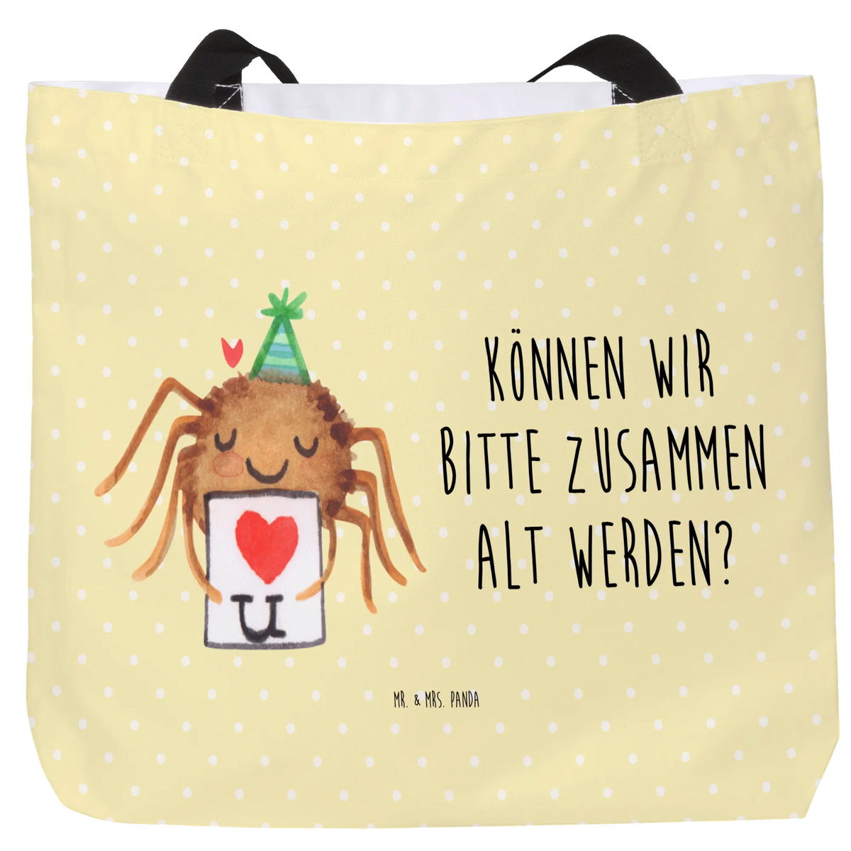 Shopper Spinne Agathe Brief Pandatasche, Tragetasche, Schultasche, Strandtasche, Reisetasche, City-Shopper, Urlaubstasche, Beutel, Büchertasche, Laptoptasche, Unitasche, Stoffbeutel, studententasche, Tote Bag, Tragebeutel, Freizeittasche, XL Tasche, Schulbeutel, Einkaufstasche, Tasche, Statement-Tasche, Alltagstasche, Spinne Agathe, Spinne, Agathe, Videos, Merchandise, Treuebeweis, Liebesbeweis, Liebespaar, Verliebt, Liebesgeschenk, Treuetest, Ich Liebe Dich, Heiratsantrag