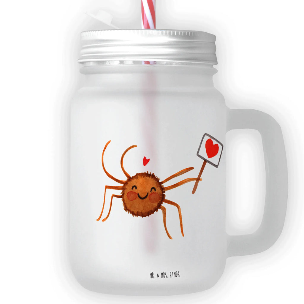 Mason jar drinking glass Spider Agatha Motivation glass, Mason Jar, summer glass, cocktail glass, handle glass, preserving glass, drinking glass, Spider Agathe, Spider, Agathe, Videos, Merchandise