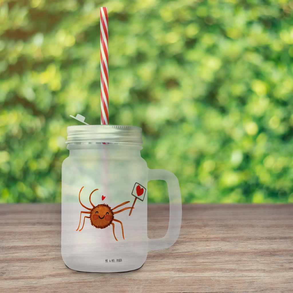 Mason jar drinking glass Spider Agatha Motivation glass, Mason Jar, summer glass, cocktail glass, handle glass, preserving glass, drinking glass, Spider Agathe, Spider, Agathe, Videos, Merchandise