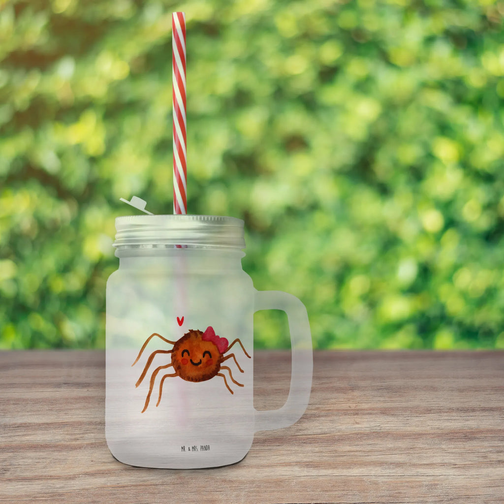 Mason jar drinking glass Spider Agathe Joy drinking glass, cocktail glass, summer glass, Mason Jar, preserving glass, glass, handle glass, Spider Agathe, Spider, Agathe, Videos, Merchandise