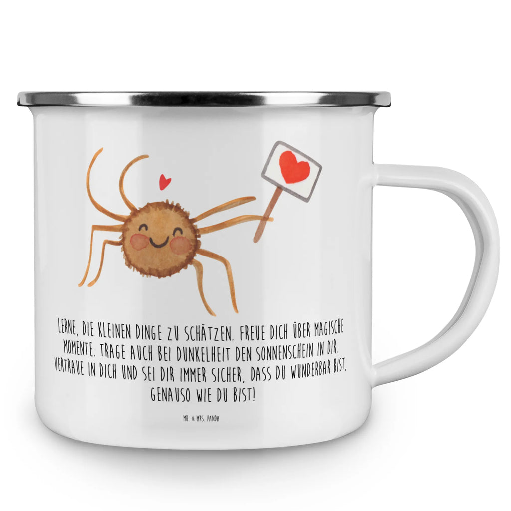 Enamel camping mug Spider Agatha Motivation Teetasse, Pott, Trinkbecher, Emaille Tasse, Kaffeetasse, Becher, Emailletasse, emaillebecher, Reisebecher, blechbecher, Metalltasse, metallbecher, wanderbecher, becher emaille, Campingtasse, Blechtasse, Tasse Emaille, Tasse, Campingbecher, Kaffeebecher, Teebecher, reisetasse, wandertasse, Emaille Becher, Spinne Agathe, Spinne, Agathe, Videos, Merchandise, Liebe, Dankeschön, Vertrauen, Glück, Motivation