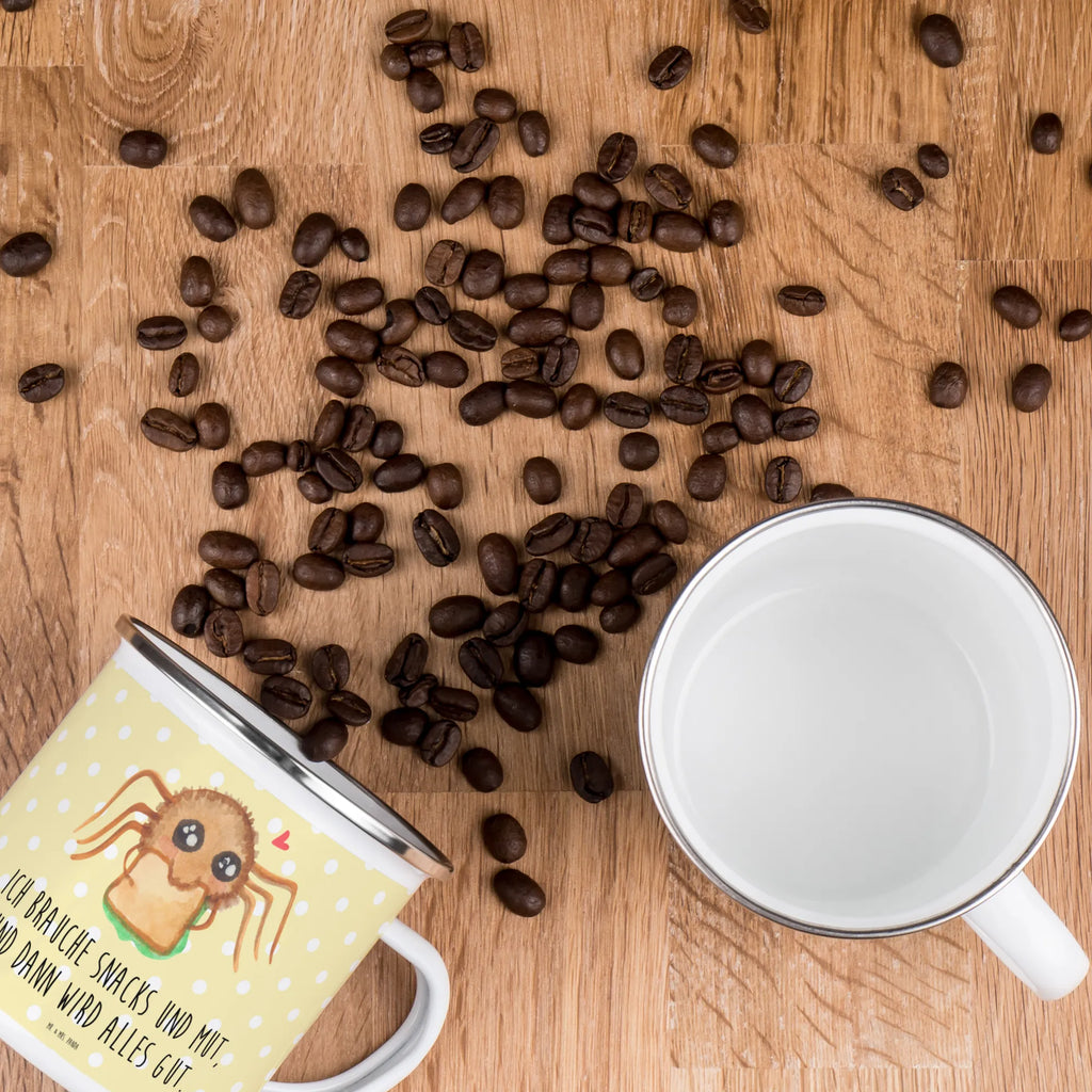 Camping Emaille Tasse Spinne Agathe Sandwich Emaille Tasse, Teebecher, emaillebecher, Metalltasse, Kaffeetasse, Pott, Tasse, becher emaille, Emailletasse, Trinkbecher, wandertasse, Teetasse, blechbecher, Reisebecher, Emaille Becher, Kaffeebecher, Tasse Emaille, wanderbecher, Blechtasse, reisetasse, metallbecher, Becher, Campingtasse, Campingbecher, Spinne Agathe, Spinne, Agathe, Videos, Merchandise, Lebensfreude, Alles Wird gut, Mut, Hungrig, Glück, Verfressen, Hunger