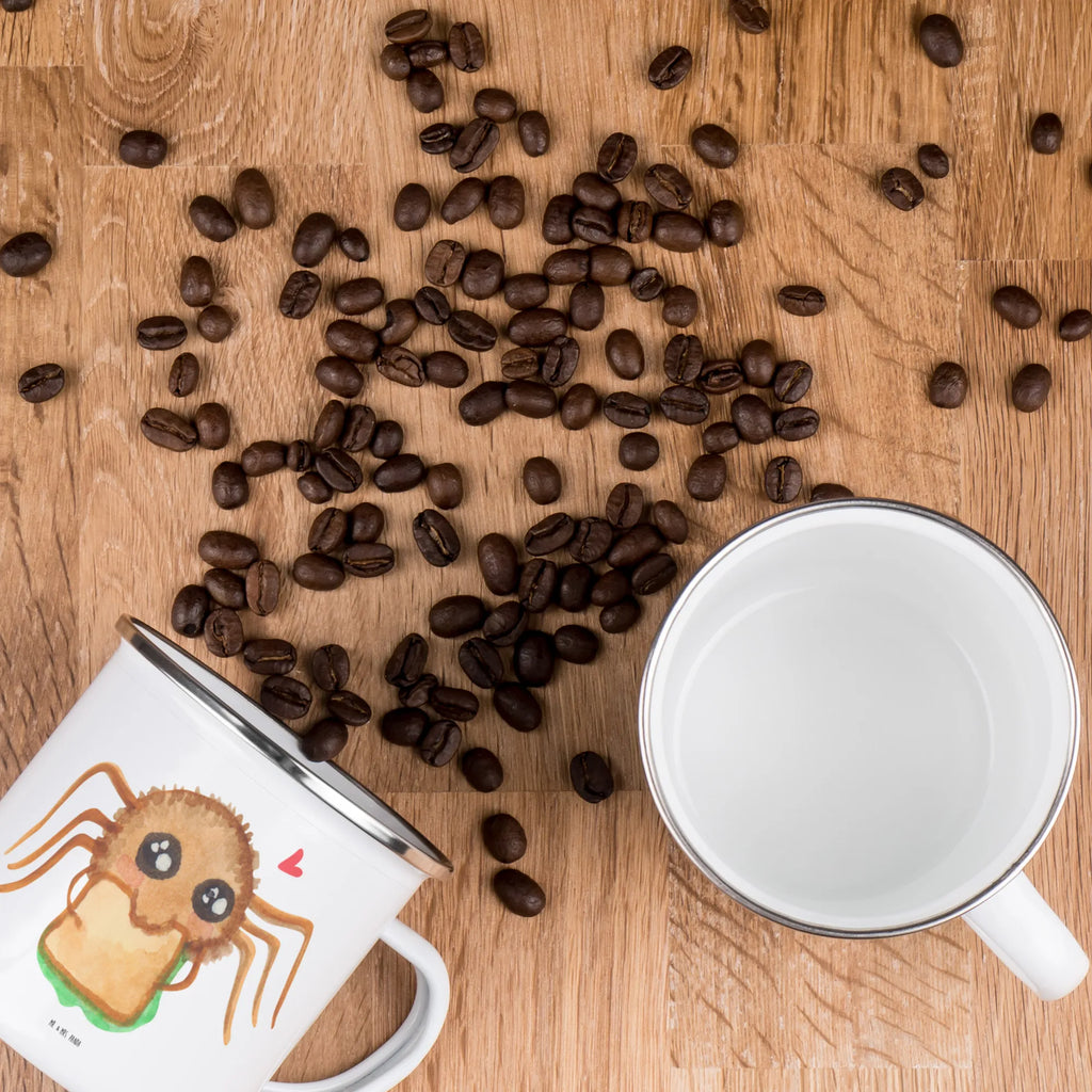 Camping Emaille Tasse Spinne Agathe Sandwich Emaille Tasse, Teebecher, emaillebecher, Metalltasse, Kaffeetasse, Pott, Tasse, becher emaille, Emailletasse, Trinkbecher, wandertasse, Teetasse, blechbecher, Reisebecher, Emaille Becher, Kaffeebecher, Tasse Emaille, wanderbecher, Blechtasse, reisetasse, metallbecher, Becher, Campingtasse, Campingbecher, Spinne Agathe, Spinne, Agathe, Videos, Merchandise, Lebensfreude, Alles Wird gut, Mut, Hungrig, Glück, Verfressen, Hunger