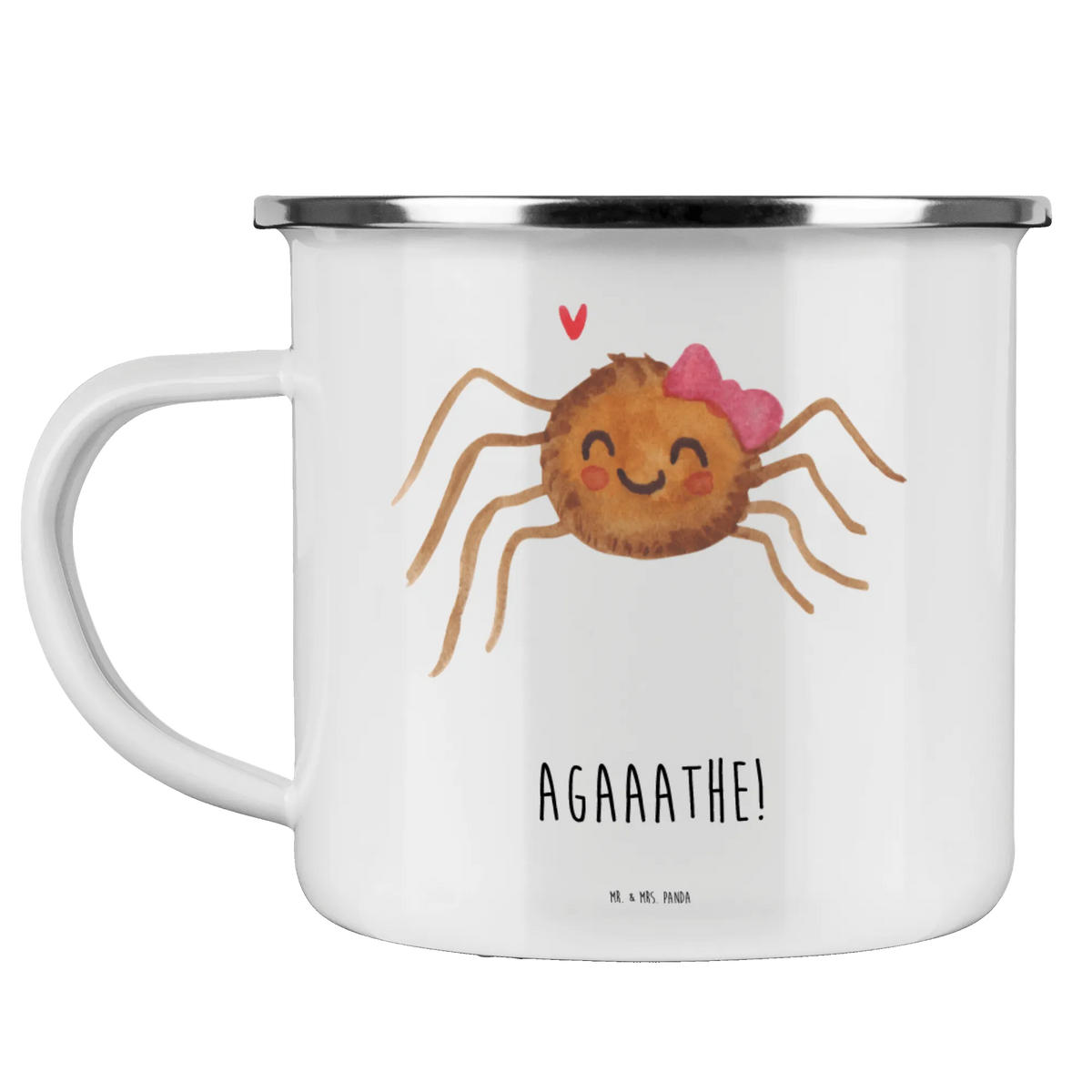 Enamel camping mug Spider Agathe Joy Emaille Tasse, emaillebecher, Outdoor Becher, Emaille Becher, blechbecher, Pott, Motivtasse, Kaffeepott, Emailletasse, metallbecher, outdoortasse, Teebecher, Teetasse, Campingbecher, becher emaille, Campingtasse, Blechtasse, reisetasse, Outdoor Tasse, Reisebecher, wandertasse, wanderbecher, Haferl, Tasse Emaille, Spinne Agathe, Spinne, Agathe, Videos, Merchandise, Beliebte Spinne, Viral, Trend, Viraler Hit