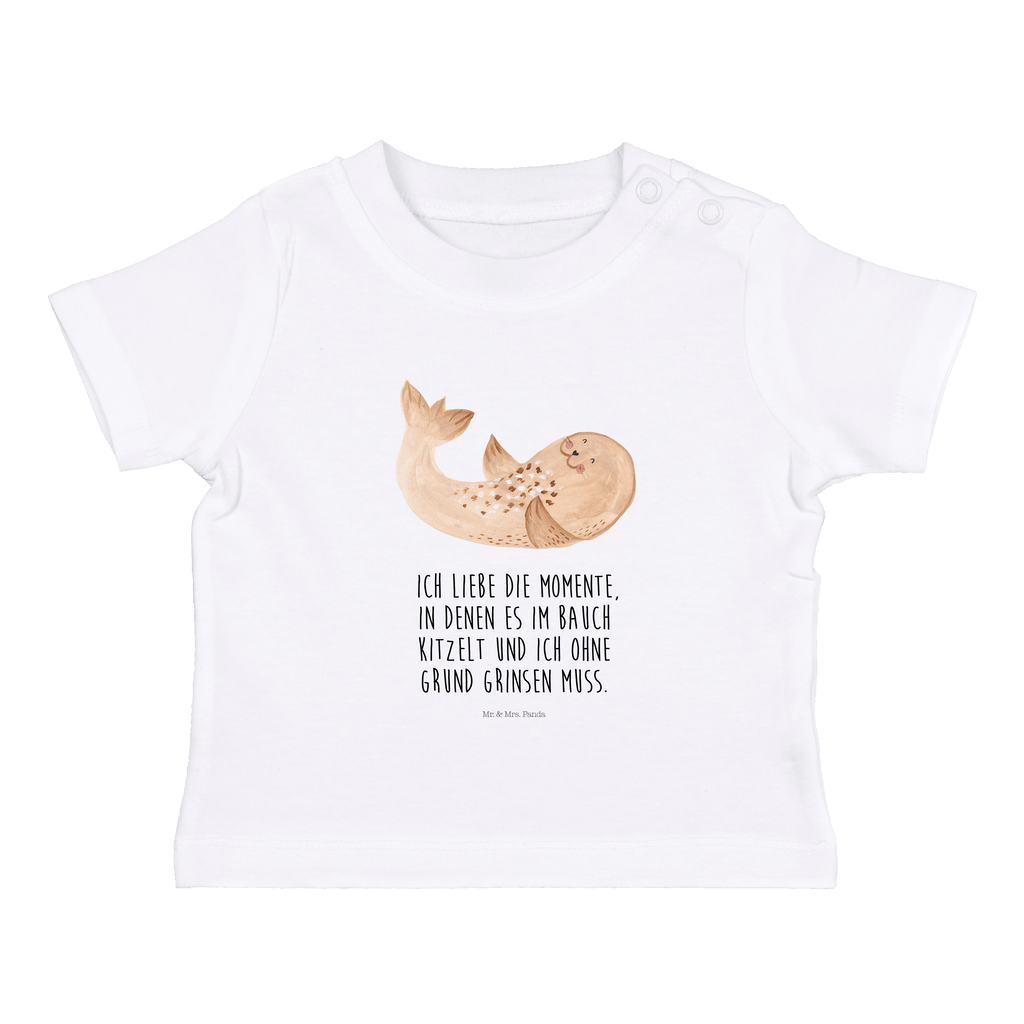 Organic Baby Shirt Robbe Liegen Baby T-Shirt, Jungen Baby T-Shirt, Mädchen Baby T-Shirt, Shirt, Tiermotive, Gute Laune, lustige Sprüche, Tiere, Robbe, Robben, Seehund, Strand, Meerestier, Ostsee, Nordsee, Lachen, Freude
