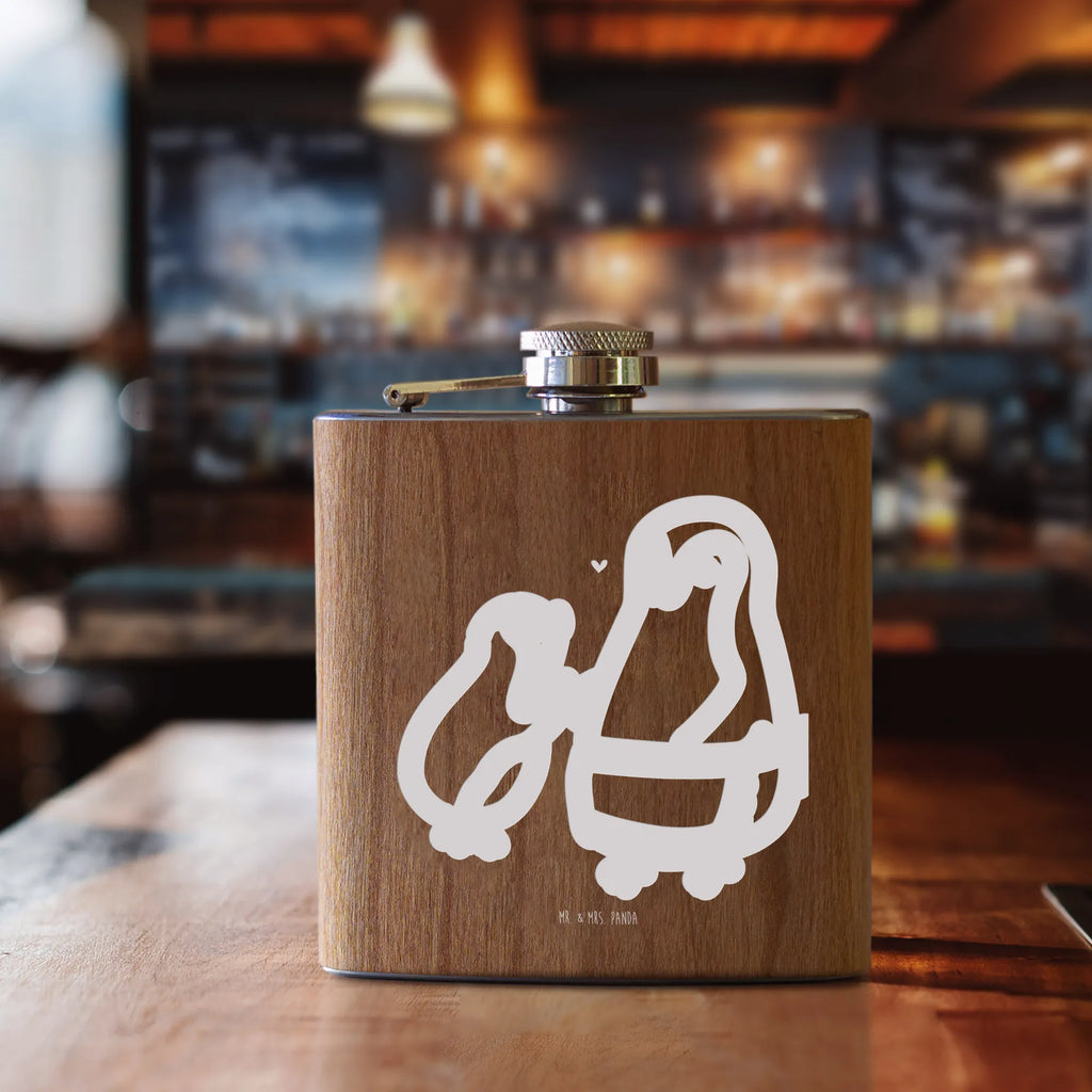 Hipflask Penguin with child Family, Father's Day, Mother's Day, brother, sister, Mom, Dad, Mummy, Birthday, Mommy, Mother, Gift