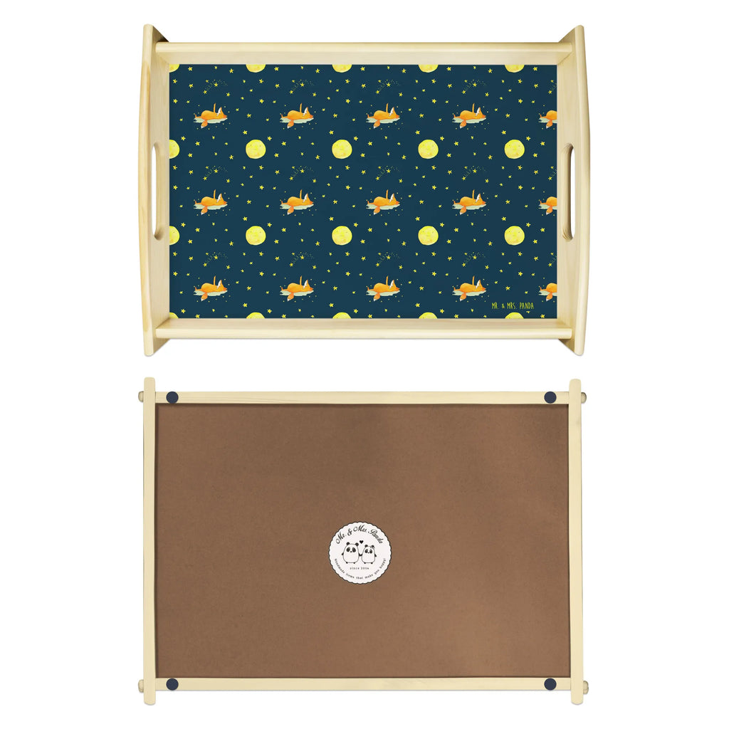 Serviertablett Fuchs Sterne Muster Serviertablett, Dekotablett, Küchentablett, Frühstückstablett, Holztablett, Tablett, Fuchs, Always Look on the Bright Side of Life, Romantik, Spruch schön, tröstende Worte, Spruch positiv, Füchse