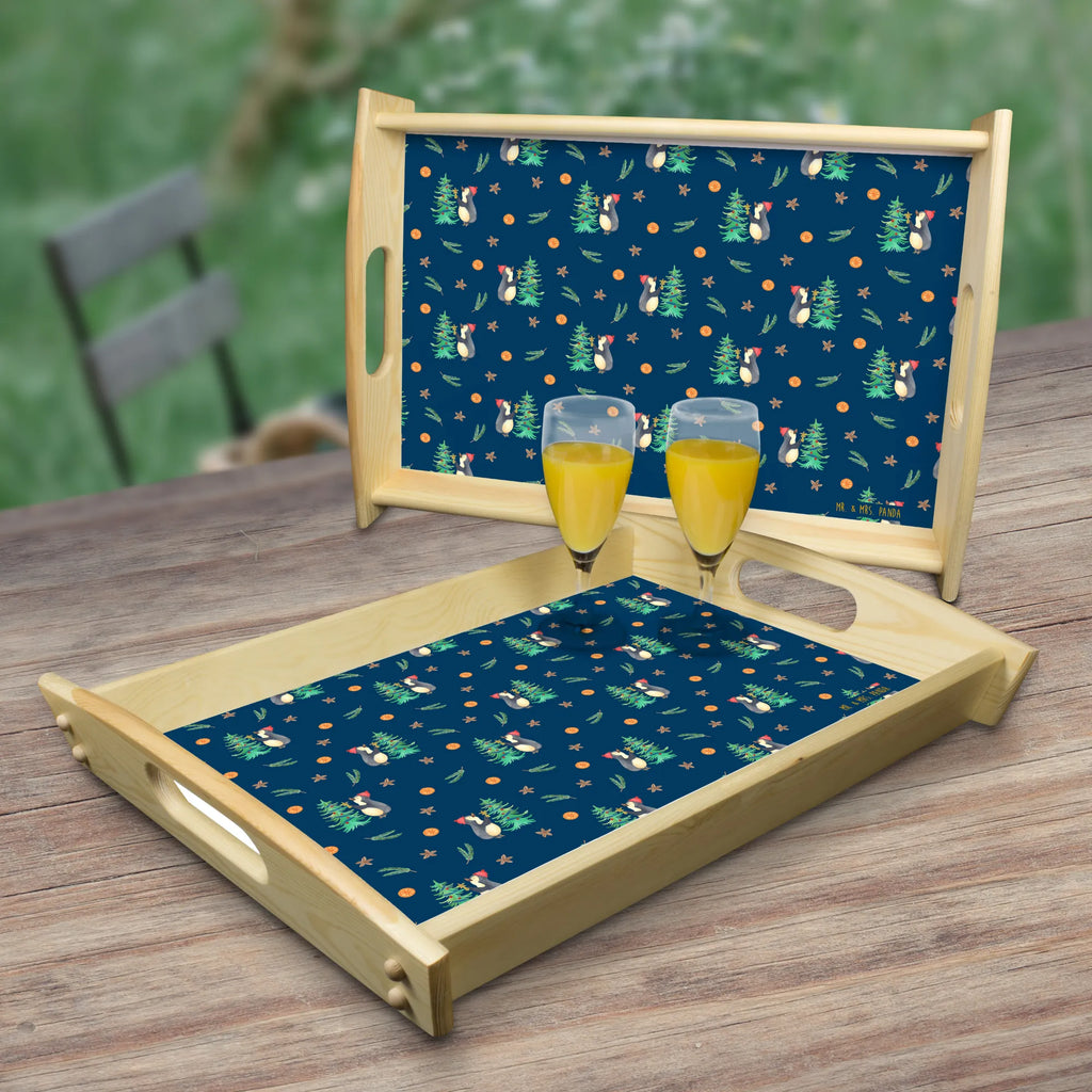 Serving tray penguin Christmas tree breakfast tray, tray, serving tray, kitchen tray, wooden tray, Winter, Christmas, Christmas time, snow, Penguin