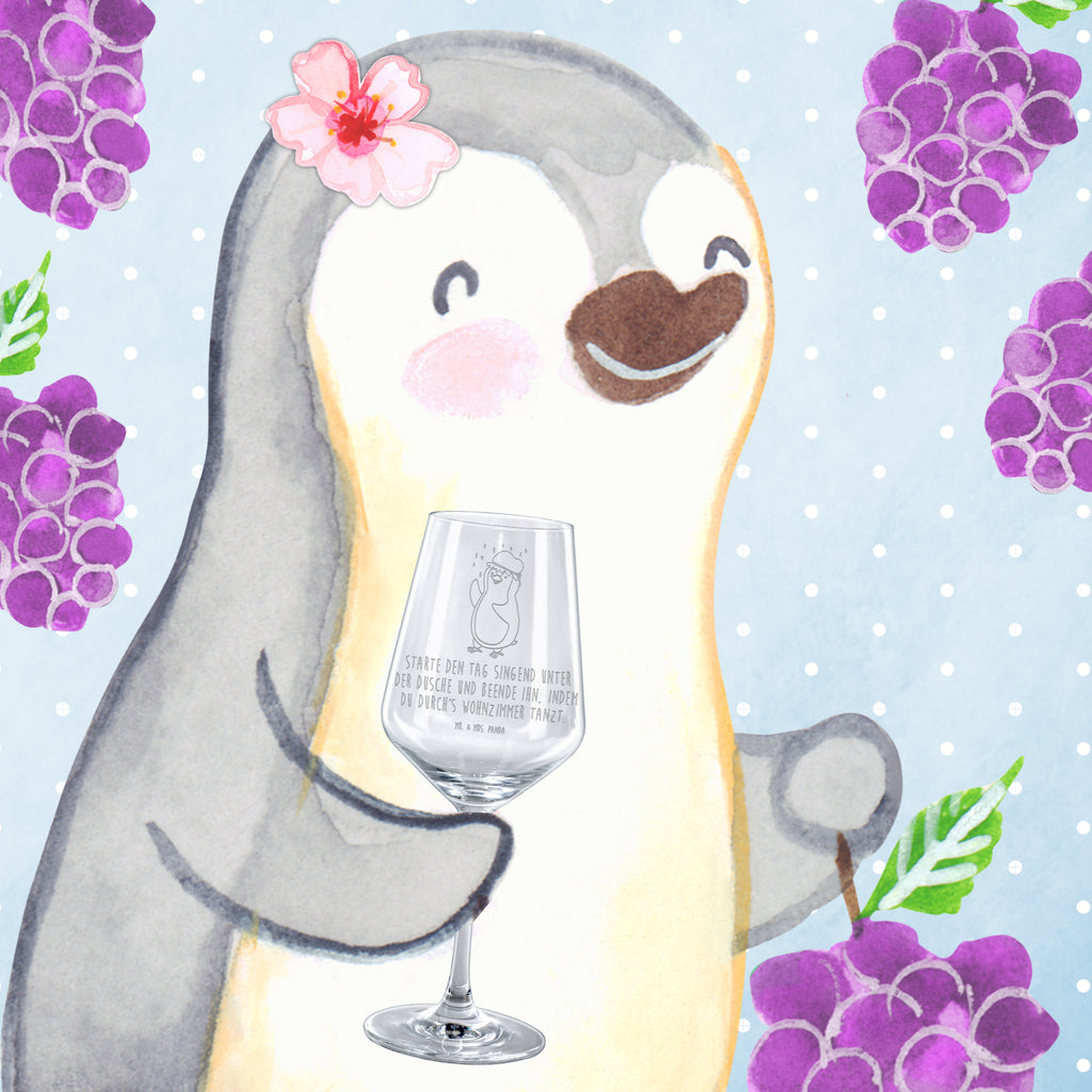 Rotwein Glas Pinguin duscht Rotweinglas, Weinglas, Rotwein Glas, Weinglas mit Gravur, Geschenk für Weinliebhaber, Spülmaschinenfeste Weingläser, Hochwertige Weinaccessoires, Pinguin, Pinguine, Dusche, duschen, Lebensmotto, Motivation, Neustart, Neuanfang, glücklich sein