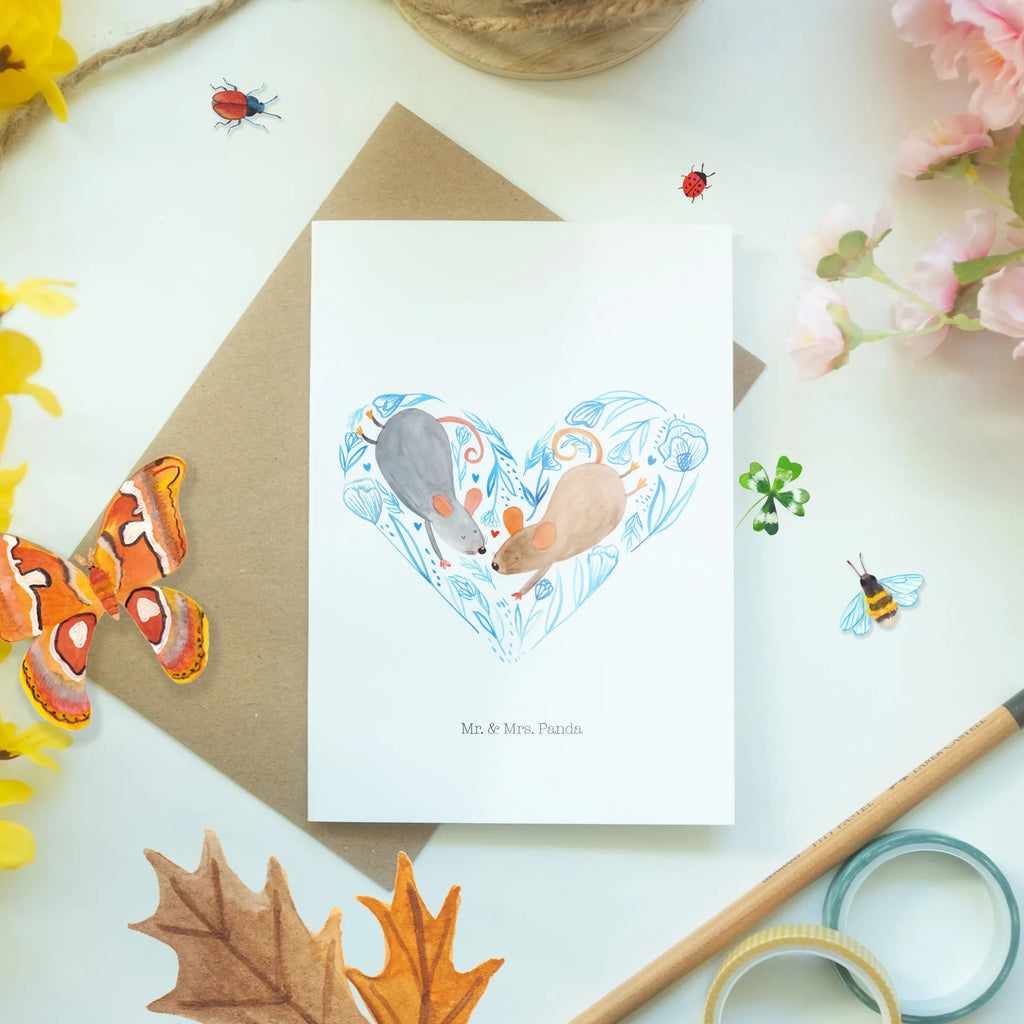 Greetings card Marriage mice heart folding card, birthday card, greeting card, wedding card, invitation card, Wedding, marriage, gifts, couple, wedding, couple gift, mice, friend, girlfriend, love, Mouse