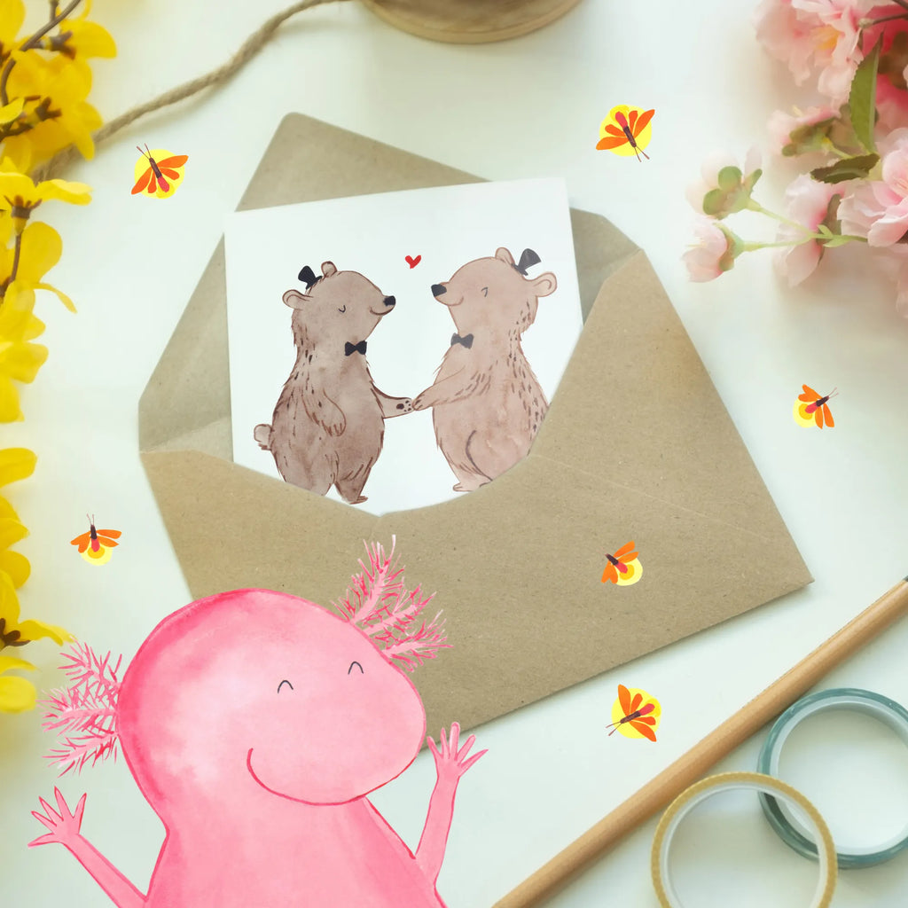 Spersonalizowana kartka z życzeniami niedźwiedzie Duma gejów Wesele, prezent weselny, małżeństwo, przyjęcie weselne, ceremonia, prezent z ceremonii, karta weselna, przyjęcie zaręczynowe, prezent z zaręczyn, pomysły na prezenty weselne, prezenty weselne dla pary młodej