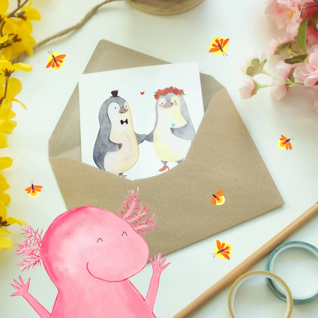 Spersonalizowana kartka z życzeniami ślub Pingwin Wesele, prezent weselny, małżeństwo, przyjęcie weselne, ceremonia, prezent z ceremonii, karta weselna, przyjęcie zaręczynowe, prezent z zaręczyn, pomysły na prezenty weselne, prezenty weselne dla pary młodej