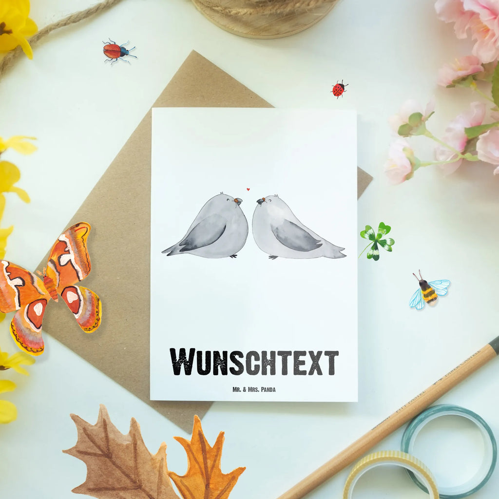 Spersonalizowana kartka z życzeniami gołębie Miłość Wesele, prezent weselny, małżeństwo, przyjęcie weselne, ceremonia, prezent z ceremonii, karta weselna, przyjęcie zaręczynowe, prezent z zaręczyn, pomysły na prezenty weselne, prezenty weselne dla pary młodej