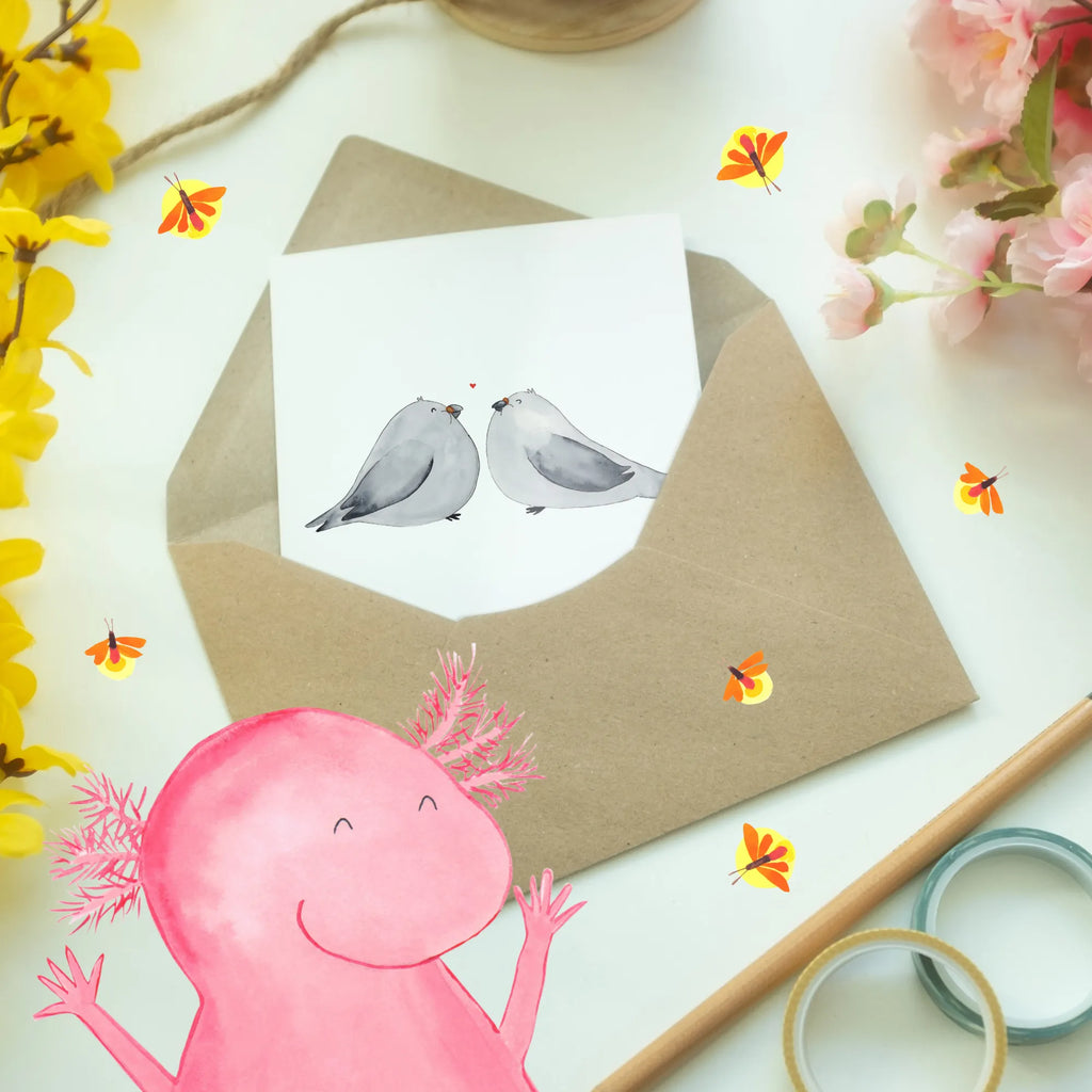 Spersonalizowana kartka z życzeniami gołębie Miłość Wesele, prezent weselny, małżeństwo, przyjęcie weselne, ceremonia, prezent z ceremonii, karta weselna, przyjęcie zaręczynowe, prezent z zaręczyn, pomysły na prezenty weselne, prezenty weselne dla pary młodej