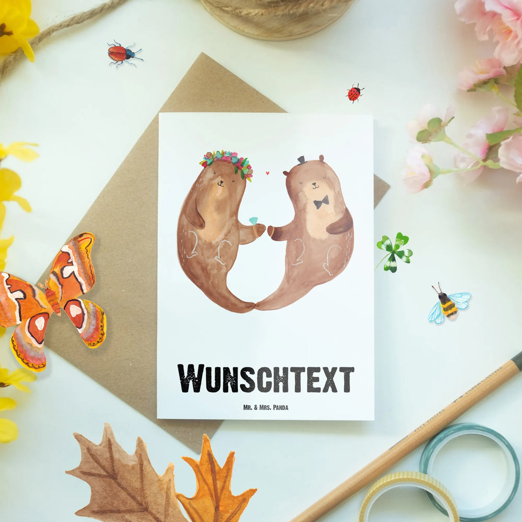 Spersonalizowana kartka z życzeniami ślub wydra Wesele, prezent weselny, małżeństwo, przyjęcie weselne, ceremonia, prezent z ceremonii, karta weselna, przyjęcie zaręczynowe, prezent z zaręczyn, pomysły na prezenty weselne, prezenty weselne dla pary młodej