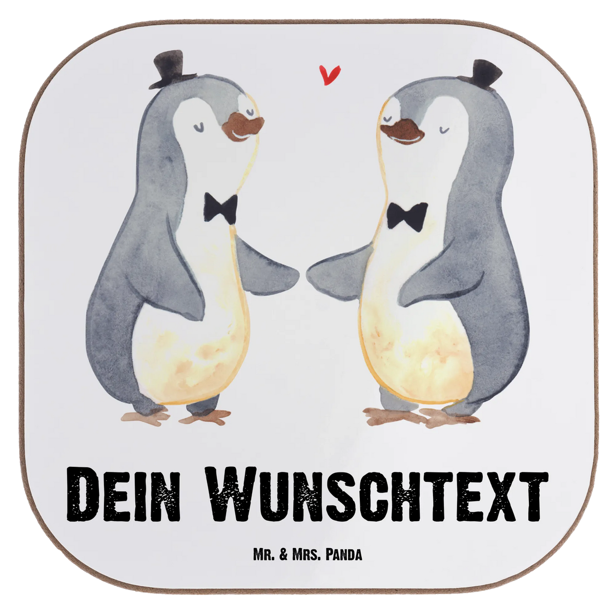 Personalised coaster penguins gay pride gifts, Wedding, marriage