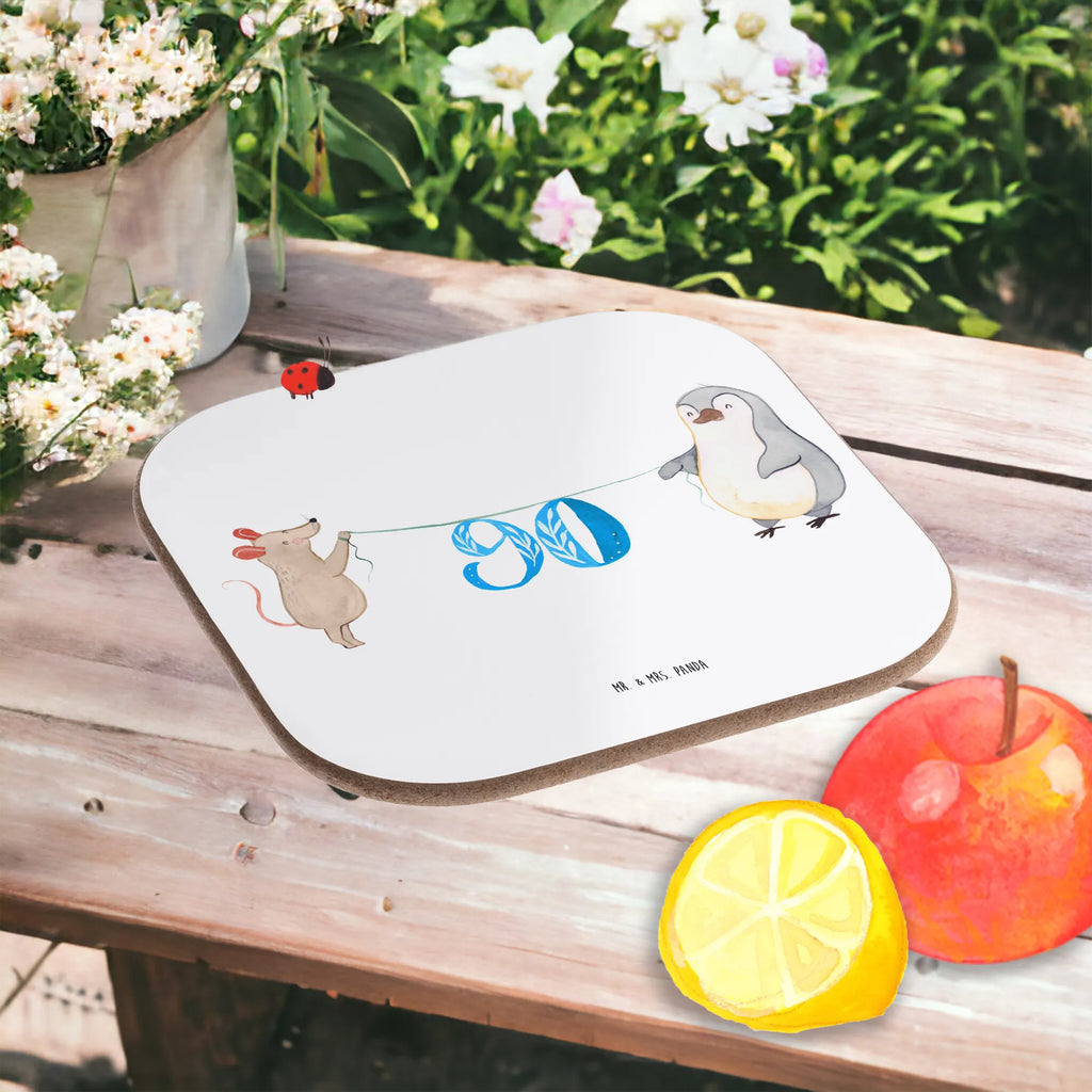 Podkładka 90. urodziny mysz pingwin Urodziny, prezent urodzinowy, prezent