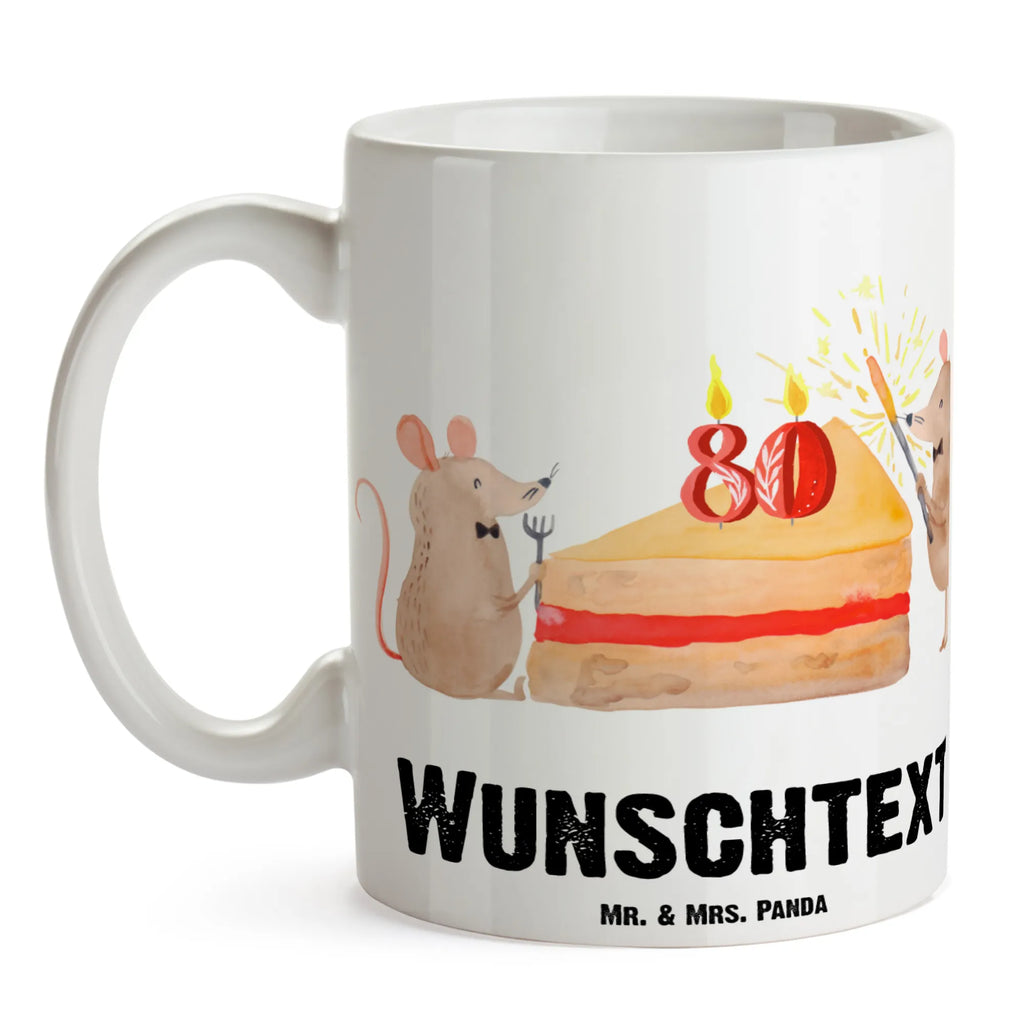 Personalisierte Tasse 80. Geburtstag Mäuse Kuchen Namenstasse, Drucken, Namen, Personalisierte Tasse, Personalisiert, Tasse, Wunschname, Tasse mit Namen, Geburtstag, Geburtstagsgeschenk, Geschenk, Happy Birthday, Maus, Geburtstage, Geburtstagsfeier