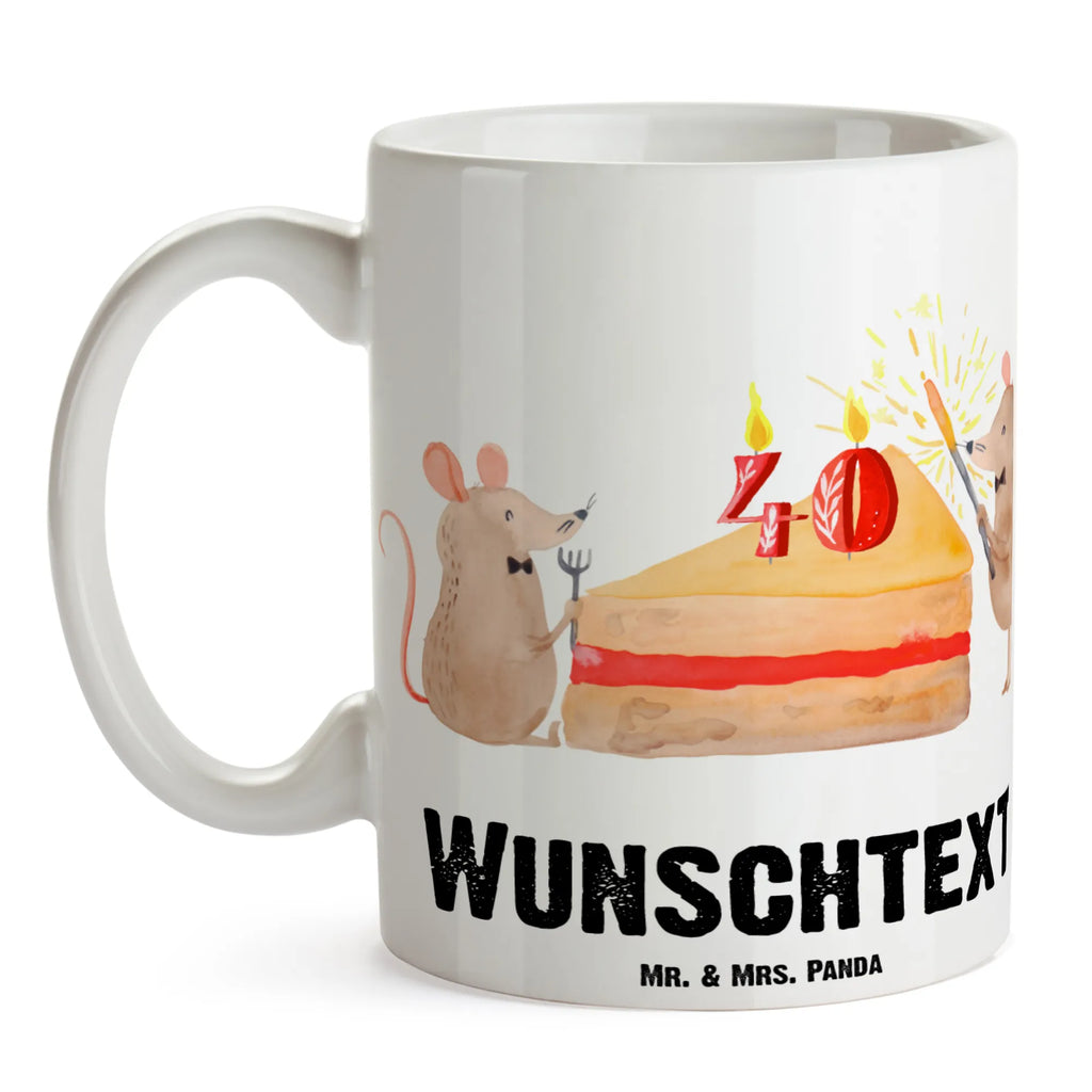 Personalisierte Tasse 40. Geburtstag Mäuse Kuchen Tasse, Tasse mit Namen, Wunschname, Drucken, Namenstasse, Personalisierte Tasse, Personalisiert, Namen, Geschenk, Geburtstag, Geburtstagsgeschenk, Geburtstagsfeier, Maus, Geburtstage, Happy Birthday
