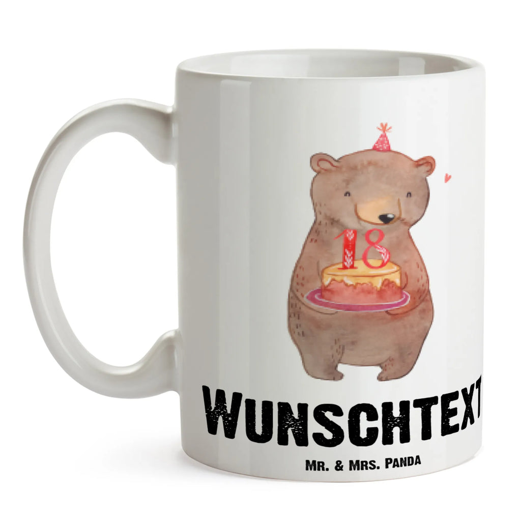 Personalisierte Tasse Bär Torte 18. Geburtstag Namen, Tasse mit Namen, Wunschname, Personalisiert, Namenstasse, Personalisierte Tasse, Drucken, Tasse, Geburtstag, Geburtstagsgeschenk, Geschenk, Feiern, Party, Kuchen, Torte