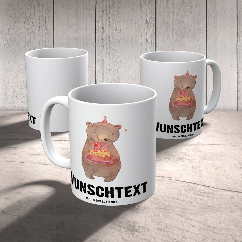 Personalisierte Tasse Bär Torte 18. Geburtstag Namen, Tasse mit Namen, Wunschname, Personalisiert, Namenstasse, Personalisierte Tasse, Drucken, Tasse, Geburtstag, Geburtstagsgeschenk, Geschenk, Feiern, Party, Kuchen, Torte