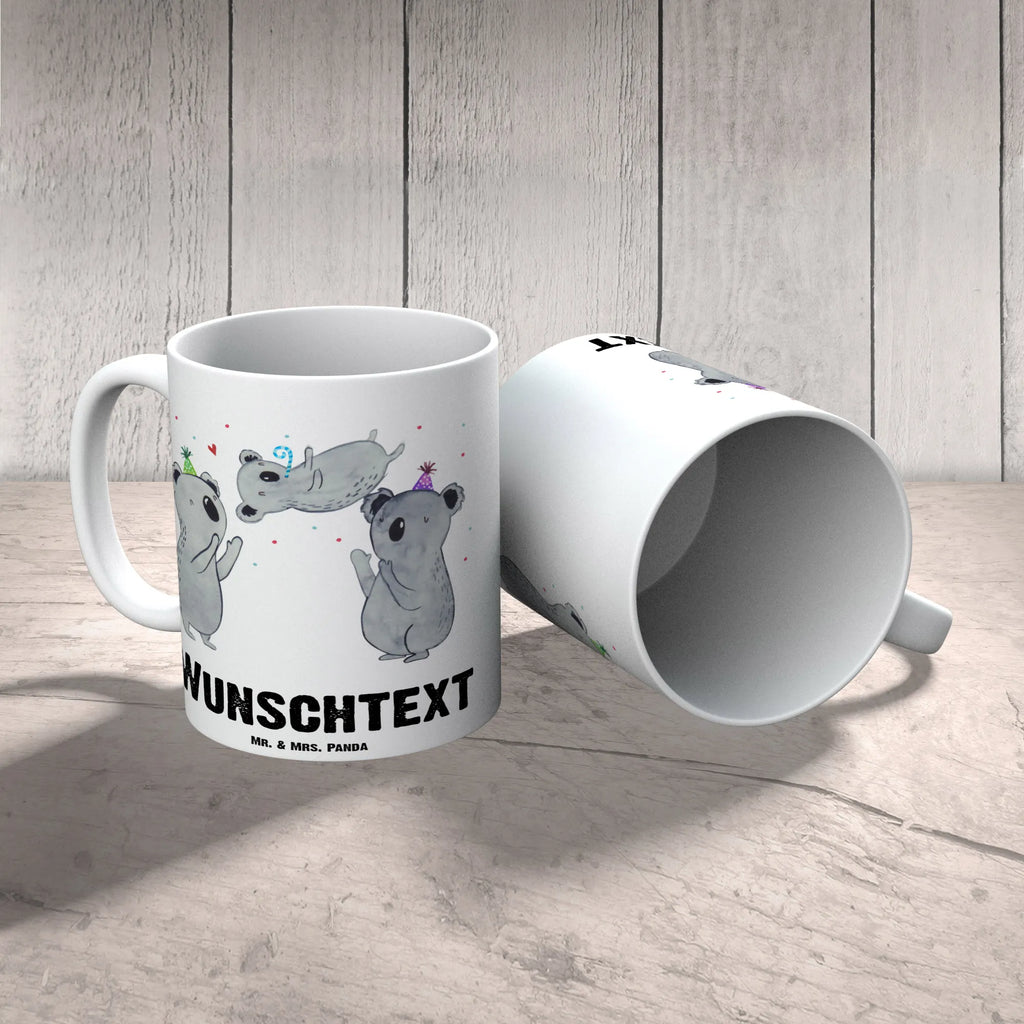Personalisierte Tasse Koalas feiern Geburtstag Tasse mit Namen, Personalisierte Tasse, Drucken, Namenstasse, Tasse, Personalisiert, Wunschname, Namen, Geburtstag, Geburtstagsgeschenk, Geschenk, Koala, Geburtstagsfeier, Happy Birthday, Geburtstage