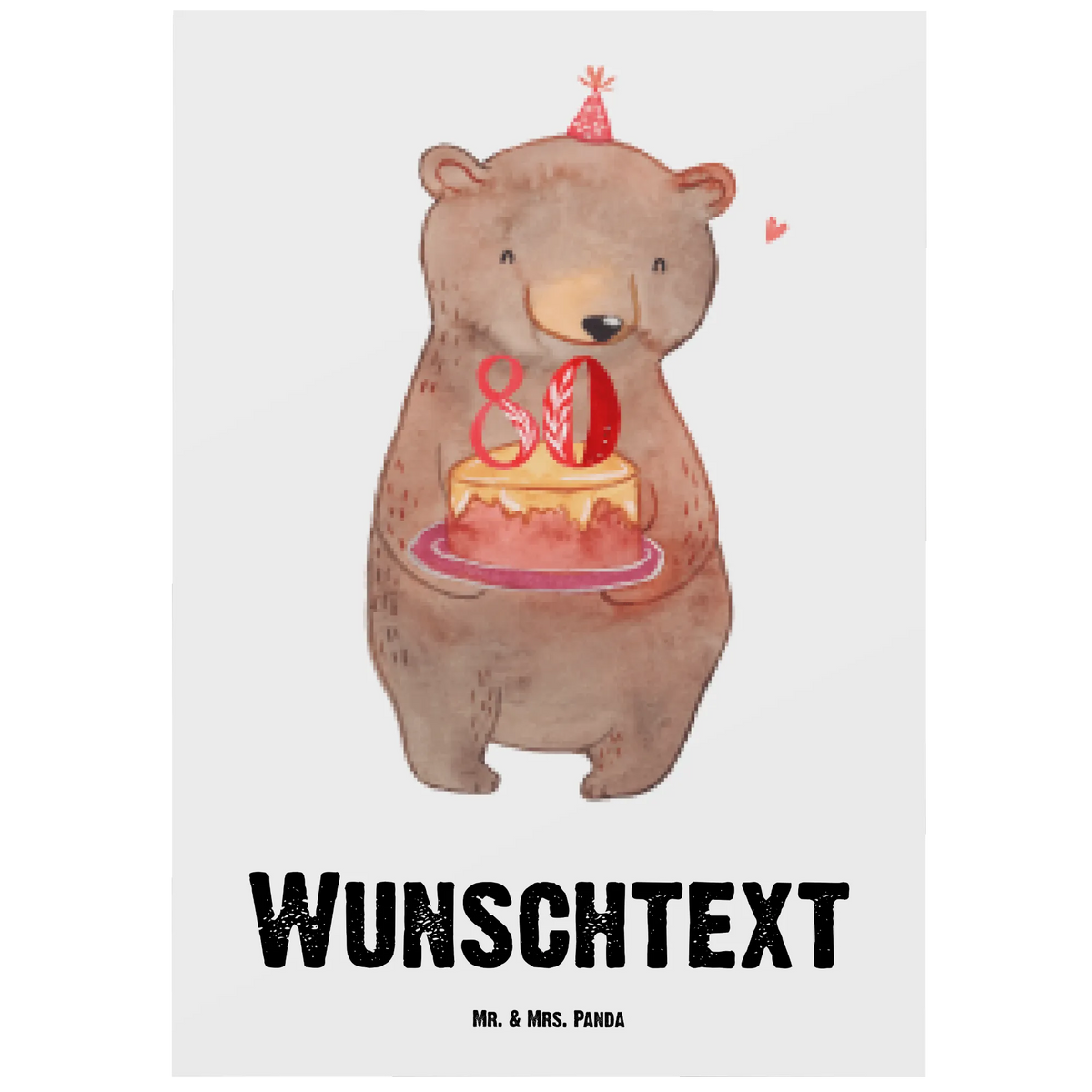 Personalisierte Postkarte Bär Torte 80. Geburtstag Personalisierte Karte, Karte mit Namen, grußkarte personalisiert, Ansichtskarte mit Wunschtext, Grußkarte mit eigenem Text, Personalisierte Postkarte, Personalisierte Grußkarte, individuelle grußkarte, Postkarte mit Namen, Karte mit Wunschtext, Postkarte mit eigenem Text, Postkarte mit Wunschtext, Postkarten mit Namen, Grußkarte mit Namen, Postkarte personalisiert, Personalisierbare Grußkarte, personalisierbare postkarte, Grußkarte mit Wunschtext, Personalisierte Postkarte mit Wunschtext, individuelle postkarte, Individualisierbare Postkarte, personalisierte postkarten, Personalisierte Mr. & Mrs. Panda Postkarte, Postkarte Personalisierbar, Personalisierte Postkarte mit Namen, Ansichtskarte mit Namen, Personalisierte Grußkarten, Geschenk, Geburtstag, Geburtstagsgeschenk, Party, Kuchen, Torte, Feiern