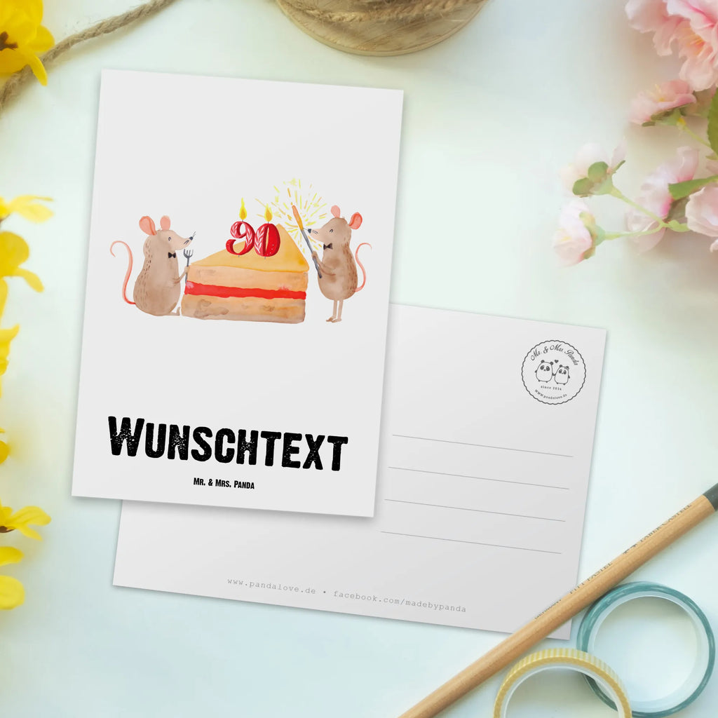 Personalisierte Postkarte 90. Geburtstag Mäuse Kuchen Postkarte personalisierbar, Einladung mit Wunschtext, Geschenkkarte mit Namen, Ansichtskarte mit Wunschtext, Postkarte bedrucken, Ansichtskarte mit Namen, Geschenkkarte mit Wunschtext, Karte mit Wunschtext, Grußkarte mit Wunschtext, Postkarte mit Wunschtext, Einladung mit Namen, Postkarte mit Namen, Karte mit Namen, Grußkarte mit Namen, Geburtstag, Geburtstagsgeschenk, Geschenk, Happy Birthday, Maus, Geburtstagsfeier, Geburtstage