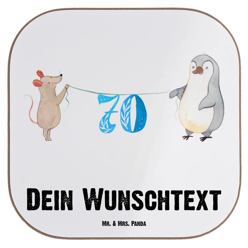 Spersonalizowana podkładka 70. urodziny Mysz Pingwin Urodziny, prezent urodzinowy, prezent