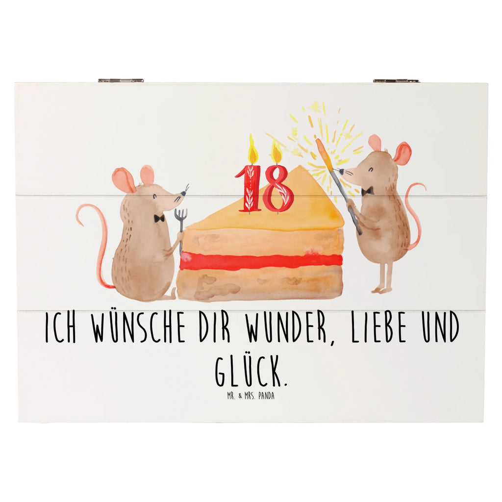 Wooden chest 18th birthday mice cake Erinnerungsbox, Schatulle, Truhe, Kiste, Schatzkiste, Geschenkbox, XXL, Holzkiste, Geschenkdose, Erinnerungskiste, Dekokiste, Aufbewahrungsbox, Geburtstag, Geburtstagsgeschenk, Geschenk, Geburtstage, Maus, Geburtstagsfeier, Happy Birthday