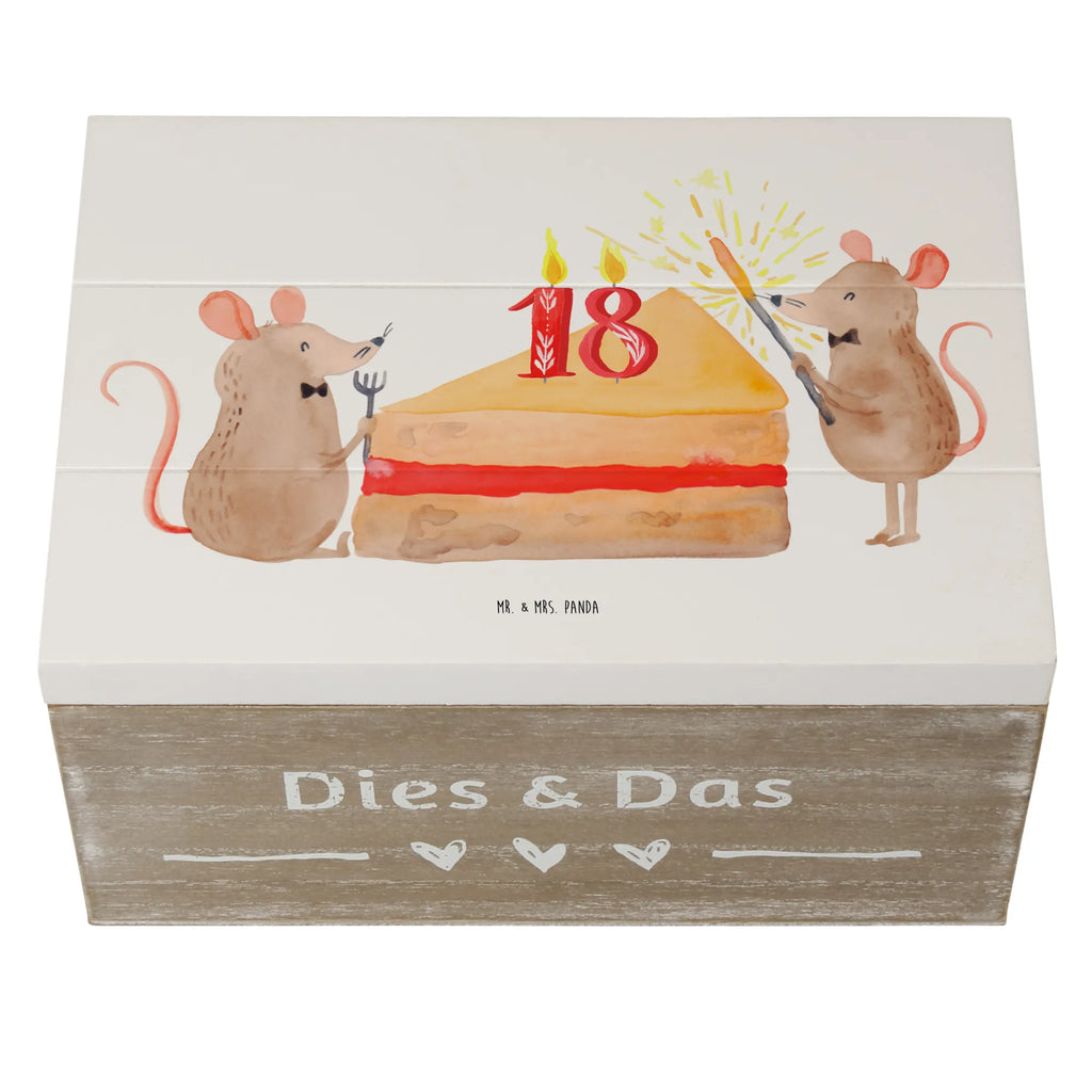 Wooden chest 18th birthday mice cake Erinnerungsbox, Schatulle, Truhe, Kiste, Schatzkiste, Geschenkbox, XXL, Holzkiste, Geschenkdose, Erinnerungskiste, Dekokiste, Aufbewahrungsbox, Geburtstag, Geburtstagsgeschenk, Geschenk, Geburtstage, Maus, Geburtstagsfeier, Happy Birthday