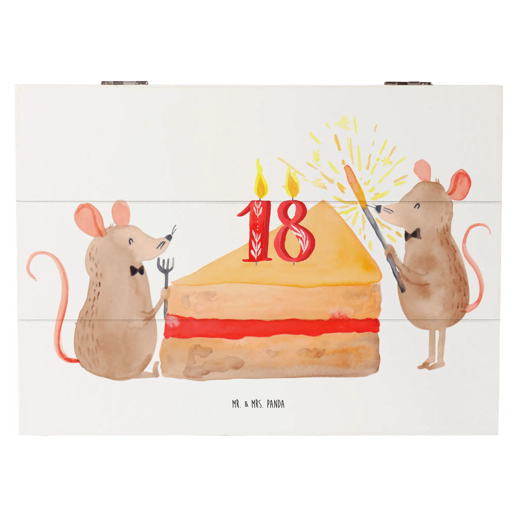 Wooden chest 18th birthday mice cake Erinnerungsbox, Schatulle, Truhe, Kiste, Schatzkiste, Geschenkbox, XXL, Holzkiste, Geschenkdose, Erinnerungskiste, Dekokiste, Aufbewahrungsbox, Geburtstag, Geburtstagsgeschenk, Geschenk, Geburtstage, Maus, Geburtstagsfeier, Happy Birthday