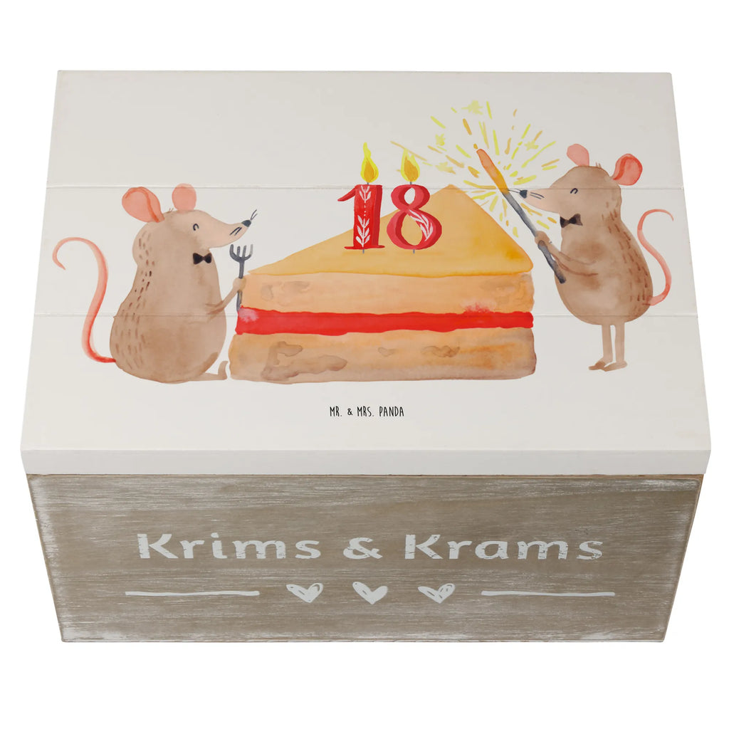 Wooden chest 18th birthday mice cake Erinnerungsbox, Schatulle, Truhe, Kiste, Schatzkiste, Geschenkbox, XXL, Holzkiste, Geschenkdose, Erinnerungskiste, Dekokiste, Aufbewahrungsbox, Geburtstag, Geburtstagsgeschenk, Geschenk, Geburtstage, Maus, Geburtstagsfeier, Happy Birthday
