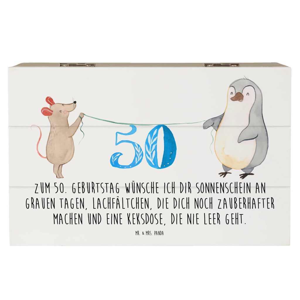 Holzkiste 50. Geburtstag Maus Pinguin Holzkiste, Geschenkdose, Dekokiste, Schatulle, Geschenkbox, Schatzkiste, Kiste, XXL, Erinnerungskiste, Truhe, Erinnerungsbox, Aufbewahrungsbox, Geburtstag, Geburtstagsgeschenk, Geschenk, Torte, Party, Feiern, Kuchen