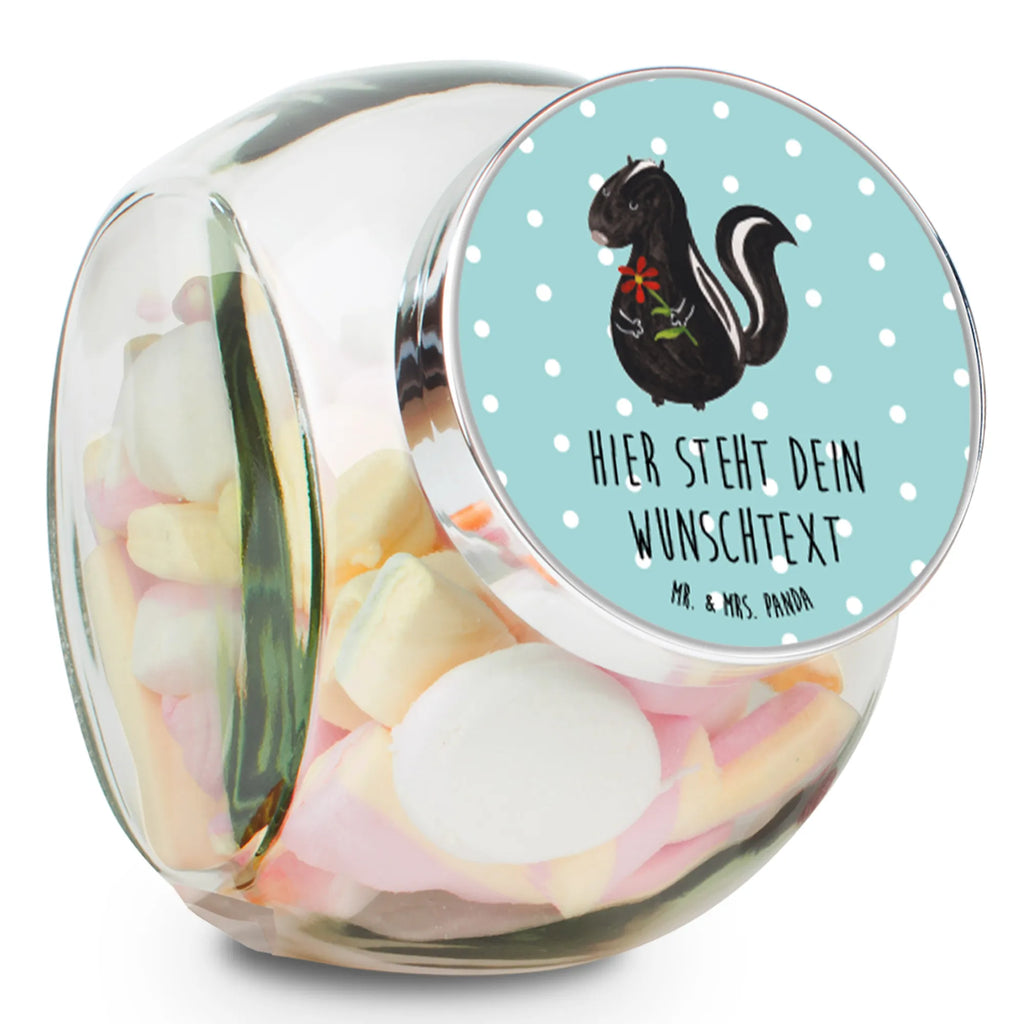 Spersonalizowany słoik na cukierki skunks kwiat Stinktier, Skunk