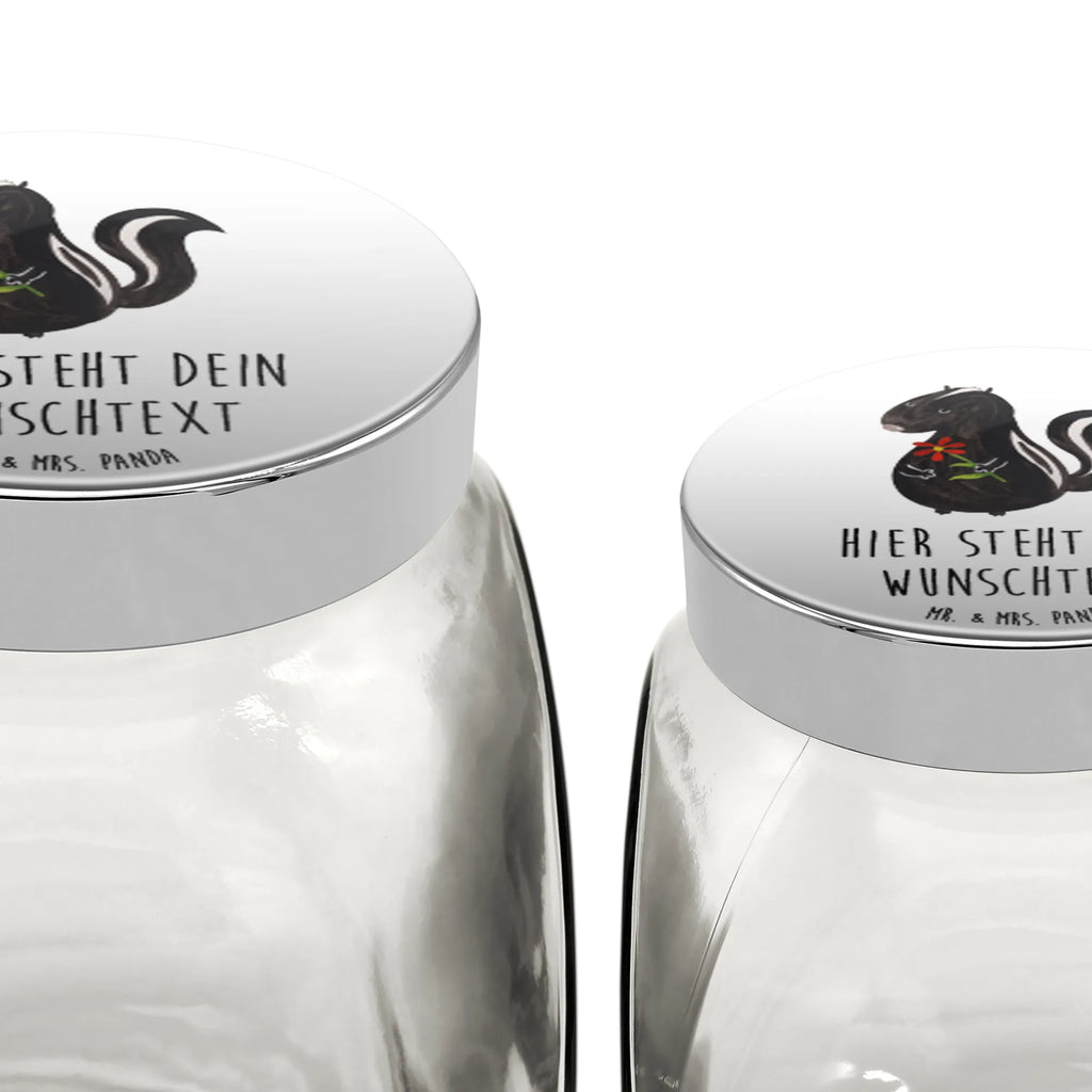 Spersonalizowany słoik na cukierki skunks kwiat Stinktier, Skunk