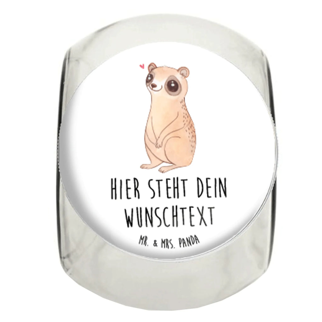 Personalized Candy Jar Slow loris Happy small animals, cute, funny, cute animal motives, hand drawn, small world, funny sayings, good mood, happy, gifts, gift ideas, special gifts, animal lover, card