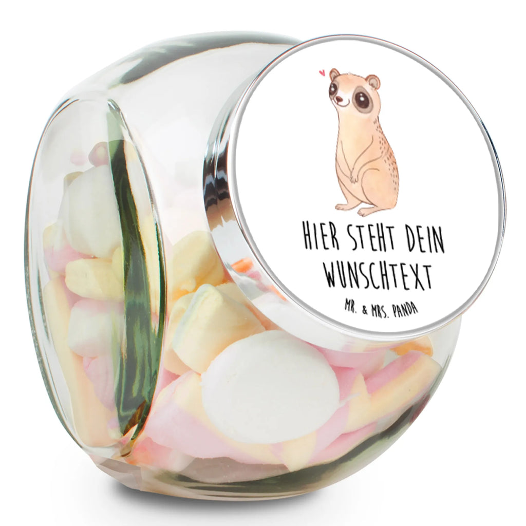 Personalized Candy Jar Slow loris Happy small animals, cute, funny, cute animal motives, hand drawn, small world, funny sayings, good mood, happy, gifts, gift ideas, special gifts, animal lover, card
