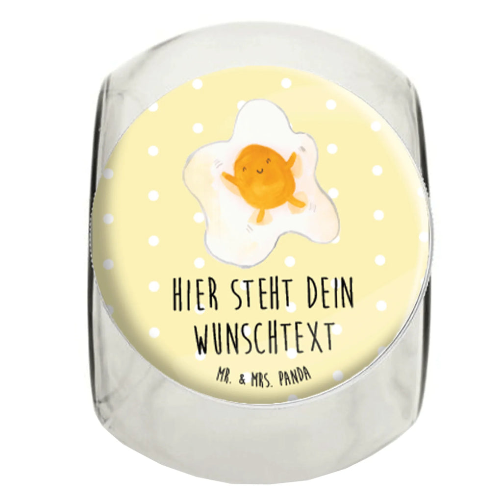 Personalized Candy Jar Fried egg egg small animals, cute, funny, cute animal motives, hand drawn, small world, funny sayings, good mood, happy, gifts, gift ideas, special gifts, animal lover, card, fried egg, day, Egg, nice, love