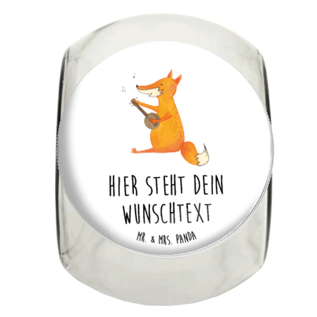 Personalized Candy Jar Fox guitar animal lover, foxes, forest wildlife, clever as a fox, gift musician, music saying, guitar, singer, musician